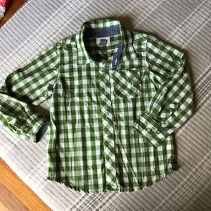 Boys size 5T old navy gingham button up.